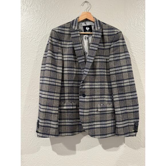 Twisted Tailor Plaid Wool Blend Sportscoat Blazer 42R - Picture 5 of 5
